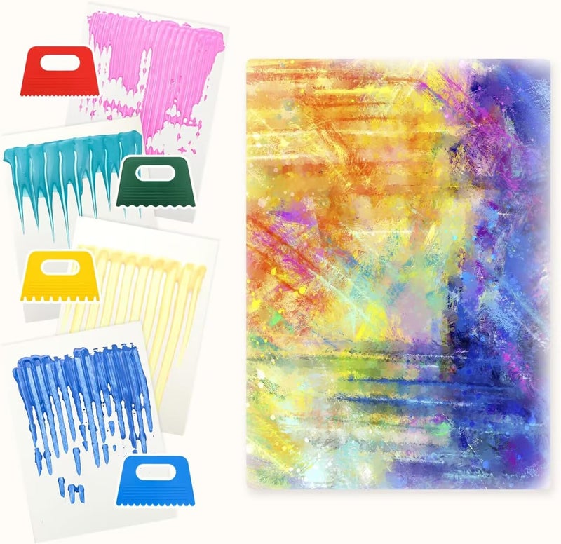 gocreate 9 x12 Inch Large Gel Printing Plate Gel Painting Plate Monoprinting Gel Block for Stamping, Cardmaking Printmaking with Stencils, 4 Scrappers - Image 5